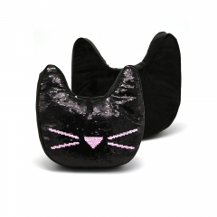 Sequin Embroidered Cat Cushion