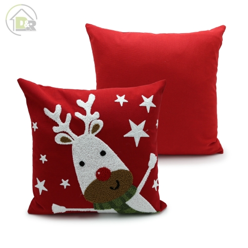 180GSM Poly-Cotton Elk Embroideried Cushion