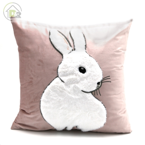 230gsm Velvet Patch Embroidered Rabbit Cushion