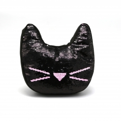 Sequin Embroidered Cat Cushion