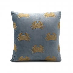 200gsm Velvet Embroidered Crab Cushion