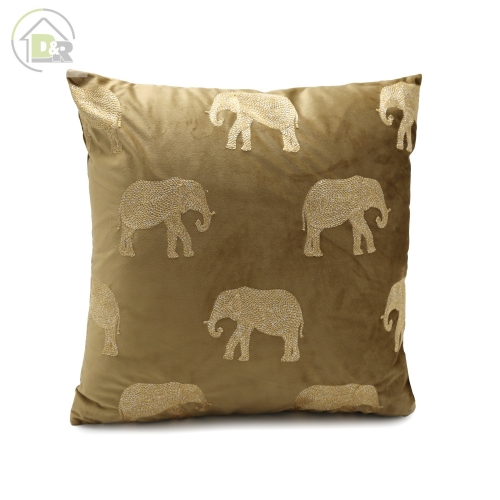 200gsm Velvet Embroidered Elephant Cushion