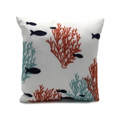 600D 180gsm Oxford Embroidered Coral Cushion