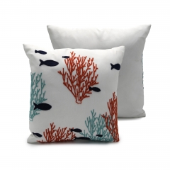 600D 180gsm Oxford Embroidered Coral Cushion