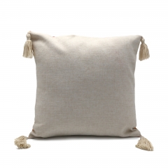 Poly-linen Print And Tufted Cushion