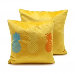 Velvet Embroidered Pineapple Cushion