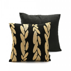 Suede Embroidered Wheat Cushion