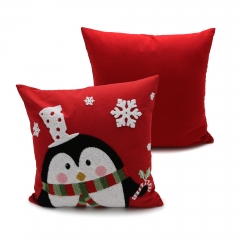 180GSM Poly-Cotton Santa Claus Embroideried Cushion