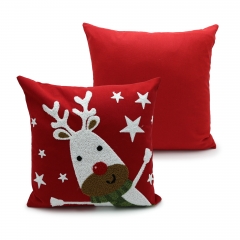 180GSM Poly-Cotton Santa Claus Embroideried Cushion