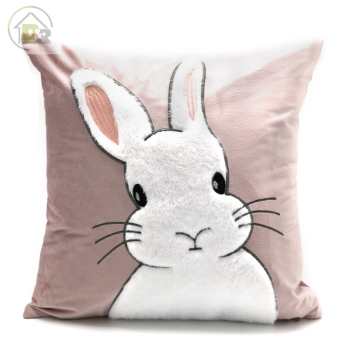 230gsm Velvet Patch Embroidered Rabbit Cushion