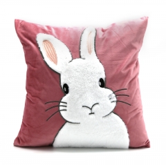 230gsm Velvet Patch Embroidered Rabbit Cushion