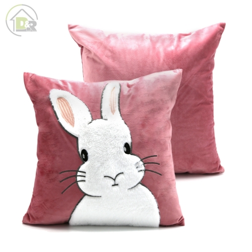 230gsm Velvet Patch Embroidered Rabbit Cushion