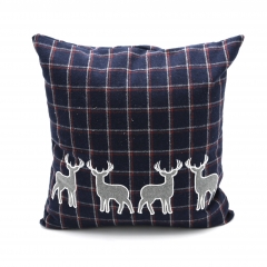 Tartan Applique Embroidery Cushion