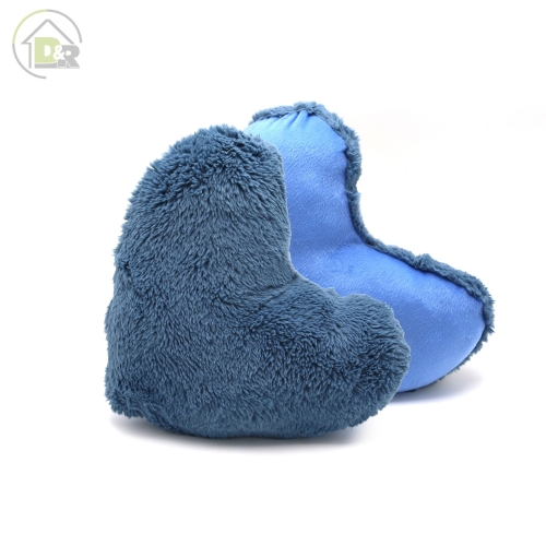 Peacock Fleece Heart Cushion