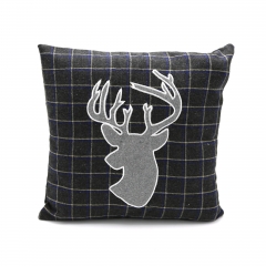 Tartan Applique Embroidery Cushion