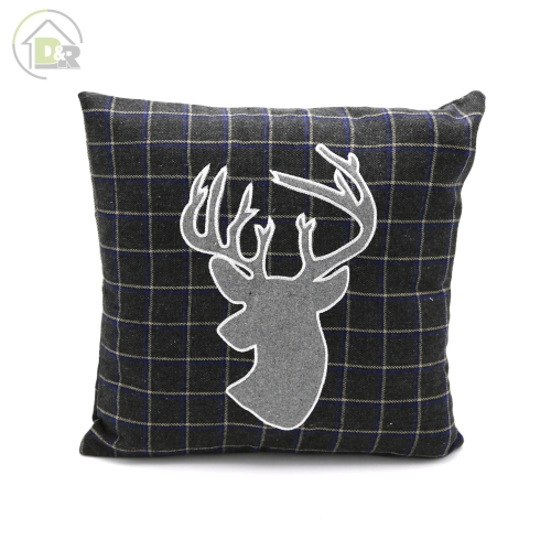 Tartan Applique Embroidery Cushion