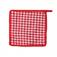 100% Cotton Red And White Potholder