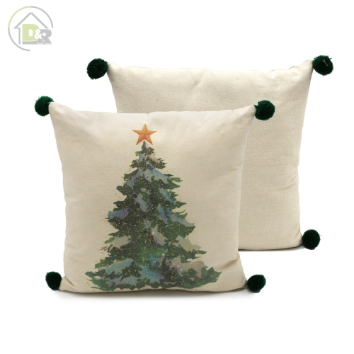 Poly-cotton Digital Print Christmas Tree+gold Prin...