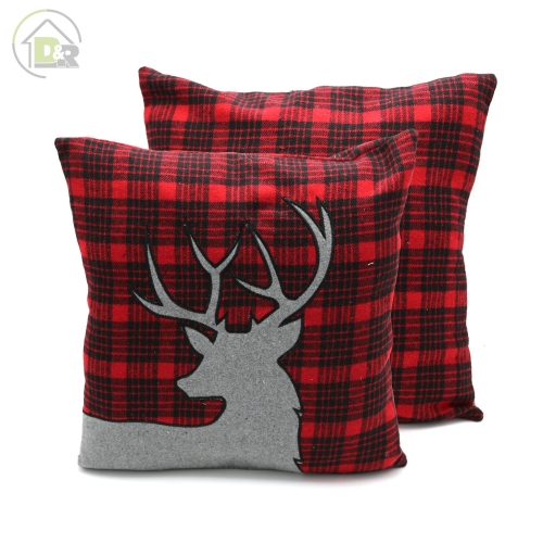 Tartan Applique Embroidery Cushion