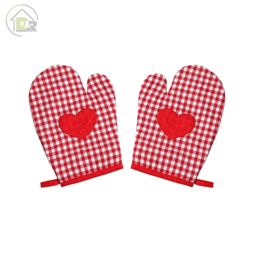 100% Cotton Red And White Gloves