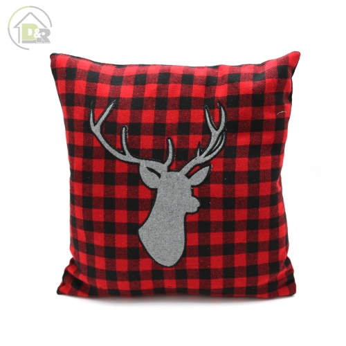 Tartan Applique Embroidery Cushion