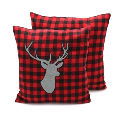 Tartan Applique Embroidery Cushion