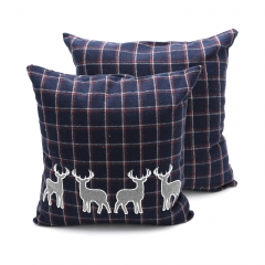 Tartan Applique Embroidery Cushion