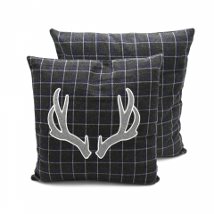 Tartan Applique Embroidery Cushion