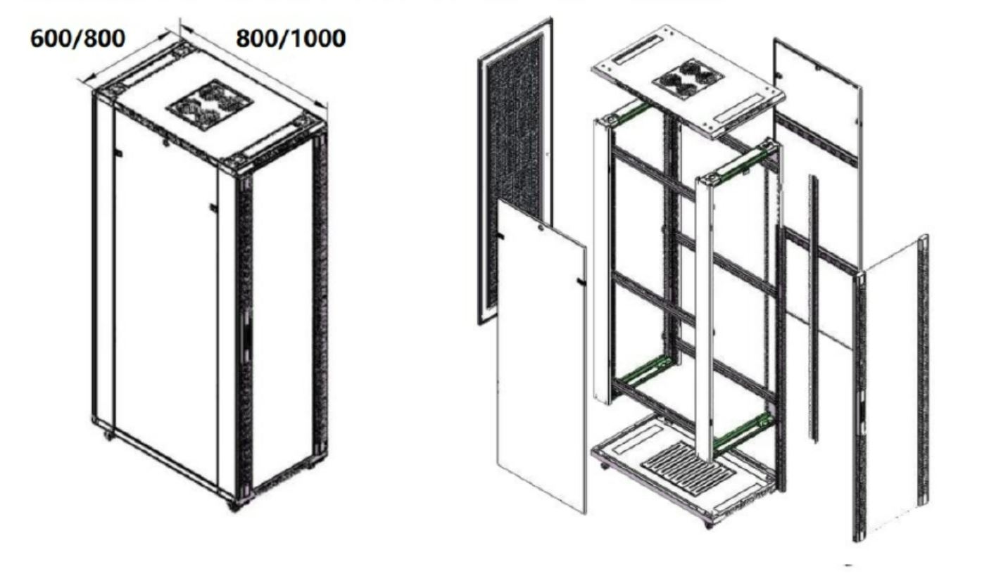 Server rack cabinet 42u 600x1000