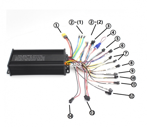 36V 48V 52V 1500W 40A Sine Wave 3-mode E-bike Controller for Electric Bicycle US