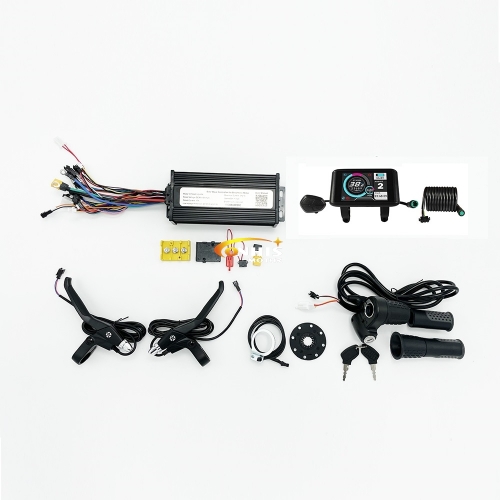 ebike Complete Control System 36V-52V 1000W-1500W 35A 3-mode Sine Wave Controller with UKC1 Color Display Throttle Brake Lever PAS