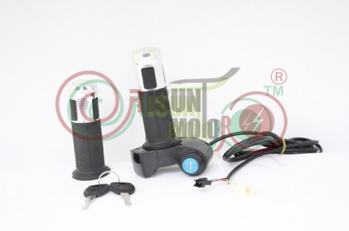 12V-90V Universal Voltage eBike Twist Throttle with Led Display Electric Lock Key