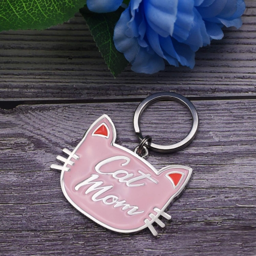 "Best Cat Mom Ever" Keychain - Stainless Steel Cat Lover Gift For Women