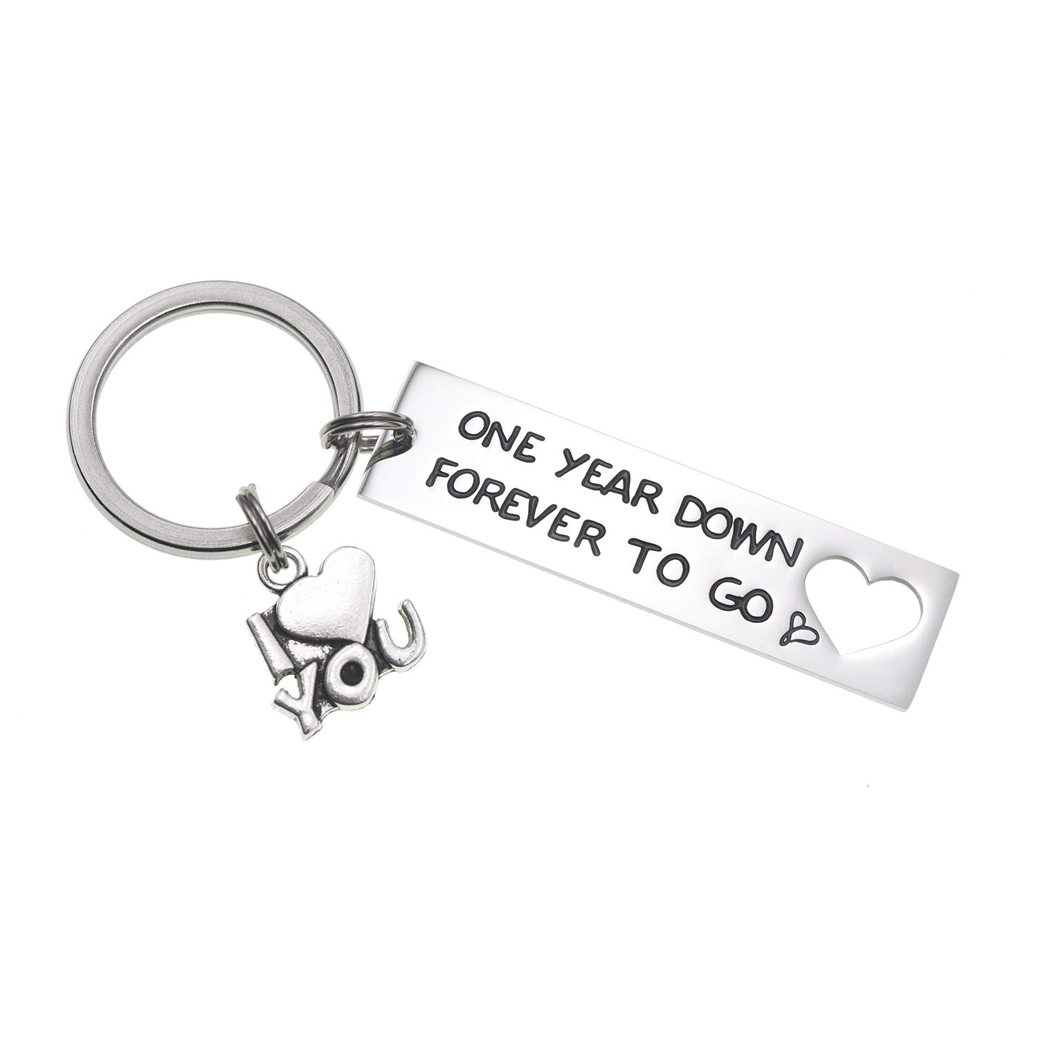 Melix Home One Year Down Forever to Go Keychain Two Three