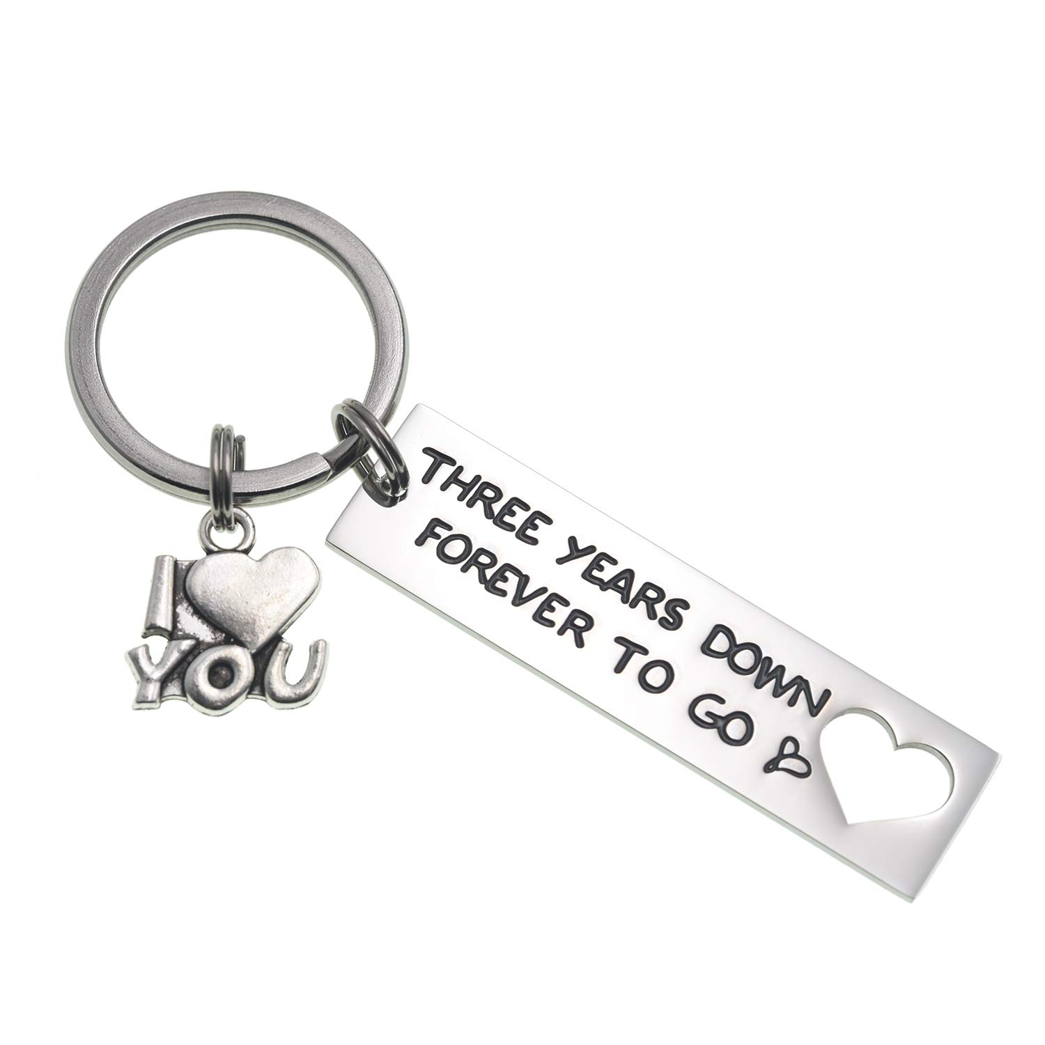 Melix Home One Year Down Forever to Go Keychain Two Three