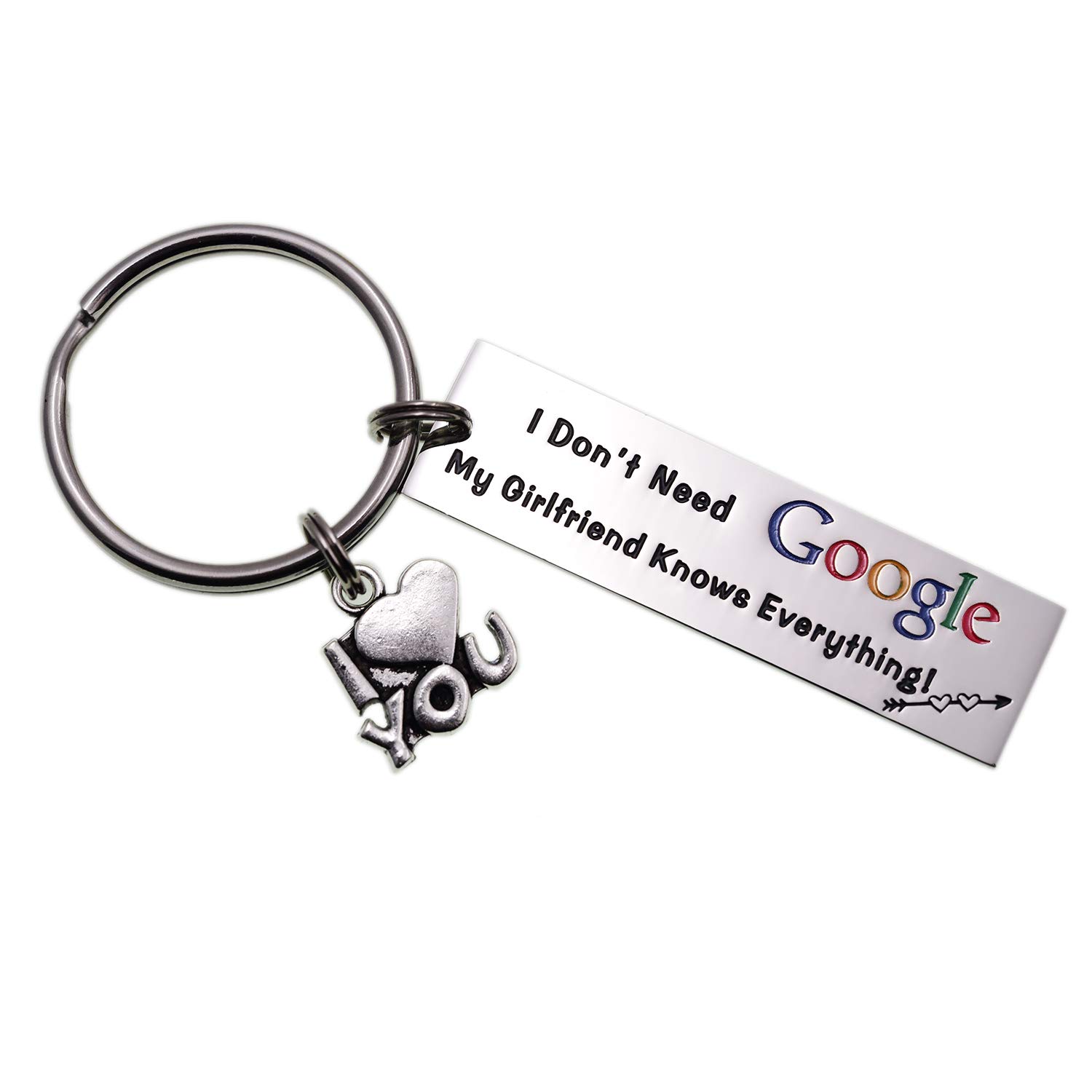 Melix Home Funny Keychain for Boyfriend Girlfriend I Don’t Need Google My Boyfriend Girlfriend