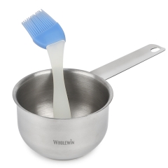 Hight quality Stainless Steel Sauce Oil Basting Bowl Silicone Brush for Grill BBQ Accessories