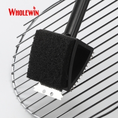 Popular 3 in 1 BBQ Grill Brush Long Handle Stainless Steel Barbecue Grill Oven Cleaning Brush