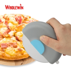 Round Pizza Cutter knife Stainless Steel Wheel Slicer Sharp with Protective Blade holder plastic handle
