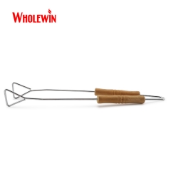 BBQ Food Tongs with Wooden Handles