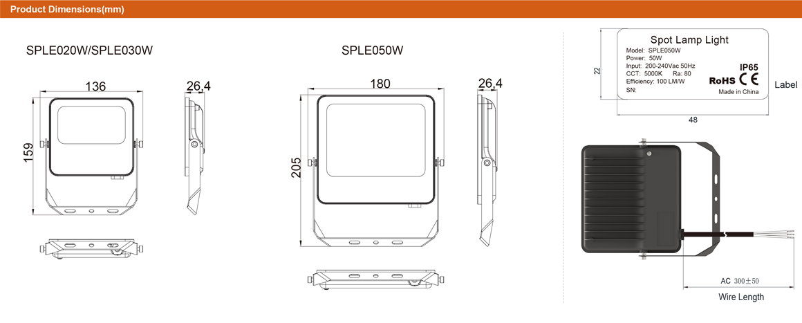 20w 30w 50w led flood light