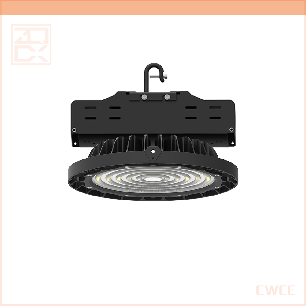 HBL 100w led ufo high bay light with excellent heat sink usa standard power box and meanwell power