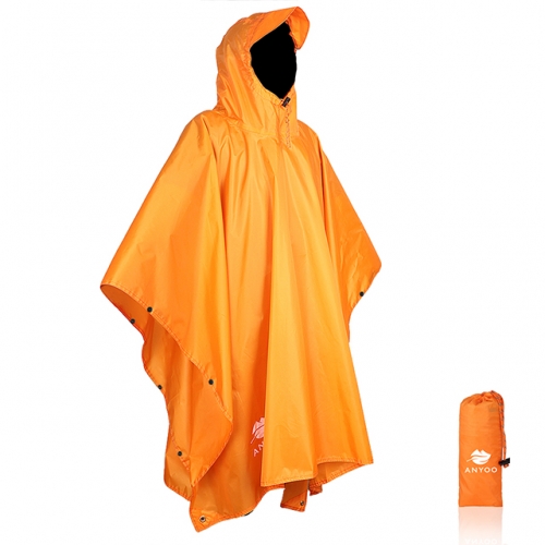 Anyoo Waterproof Rain Poncho Lightweight Hiking Raincoat Jacket with ...