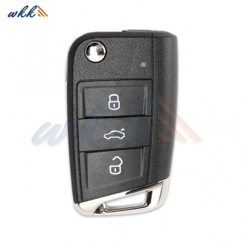 3Buttons 5G6959752AB 49GHIP 434MHz Nonkeyless Go Flip Key for Volkswagen Golf MK