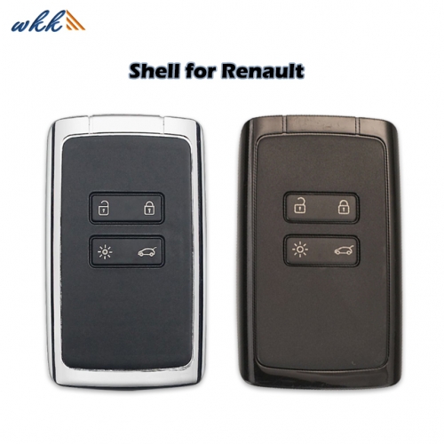 4Buttons KR5IK4CH-01 Smart Key Shell (Black& White) for Renault Megane4 / Talisman / Espace5 / Kadjar