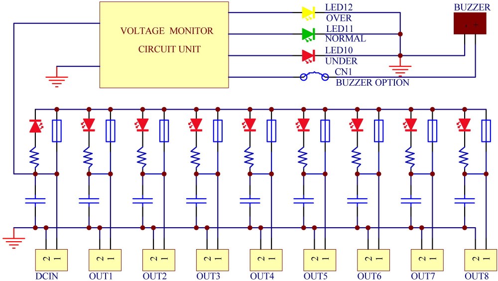 Chunzehui F-1008 Horizontal 9 Port 40A Anderson Powerpole Connector Power Splitter Distributor Source Strip, 1 Input and 8 Output.