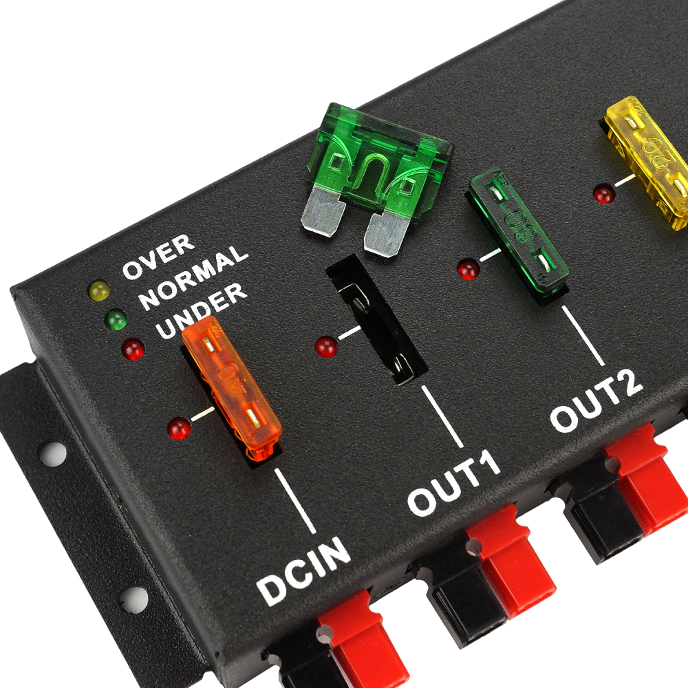 Chunzehui F-1008 Horizontal 9 Port 40A Anderson Powerpole Connector Power Splitter Distributor Source Strip, 1 Input and 8 Output.