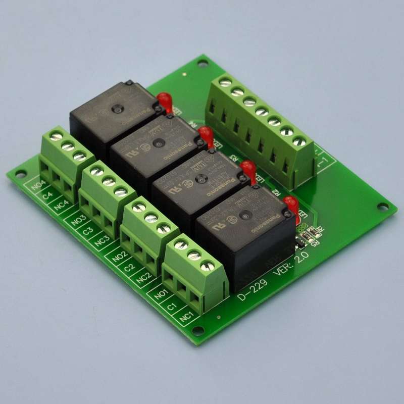 ELECTRONICSSALON 4 SPDT 10Amp Power Relay Module, DC 5V Version. ELECTRONICSSALON D229