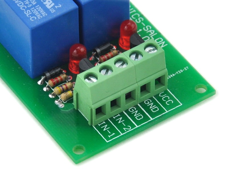 ELECTRONICS-SALON Two SPDT Power Relay Module, DC 48V Coil, 10A 250VAC/30VDC, Board.