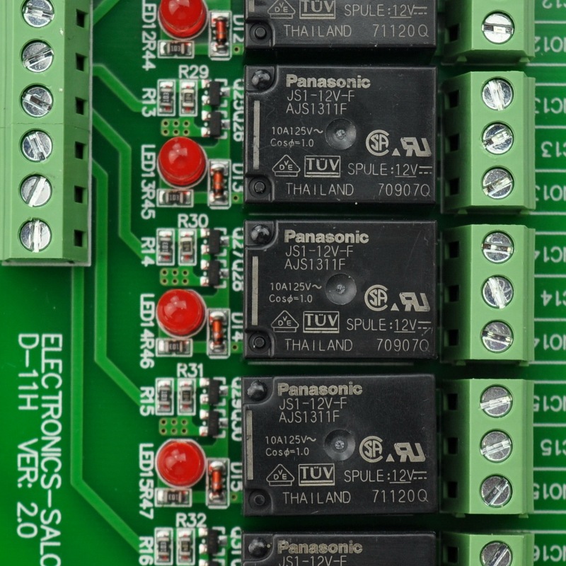 ELECTRONICS-SALON 16 SPDT 10Amp Power Relay Module, DC 12V Version.